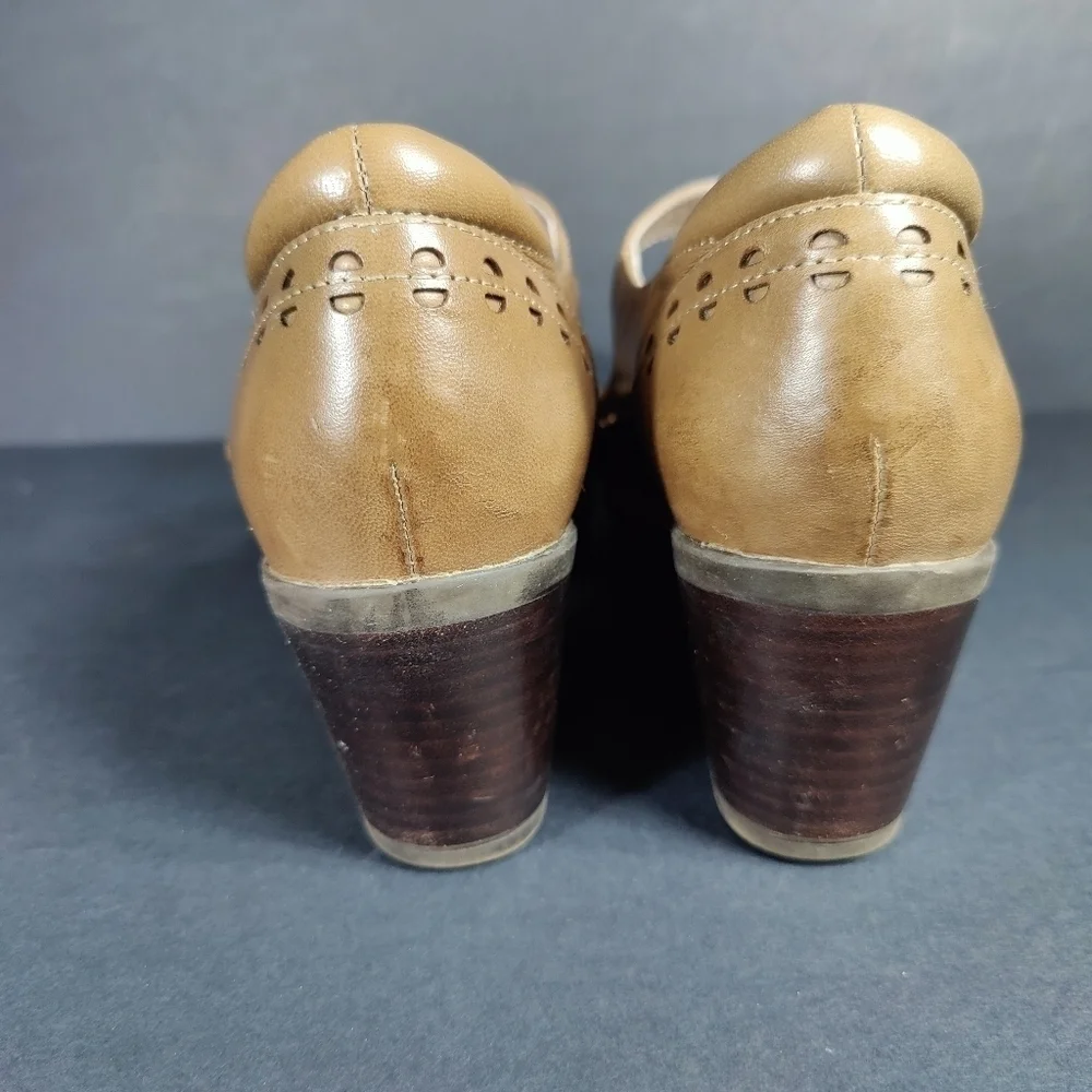 ABEO B.I.O. System Penny Walnut Mary Jane Leather Heels Women's Shoes Size 9M